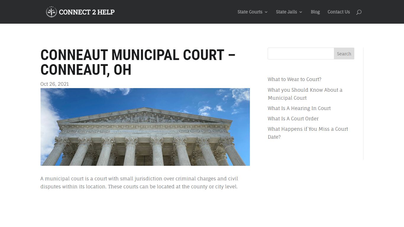 Conneaut Municipal Court - Conneaut, OH - Connect 2 Help